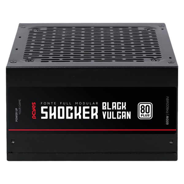 Fonte ATX 600W Gamer Modular Shocker Full 80 Plus 80+ White - Black Vulcan - FM600WBV - PCYES