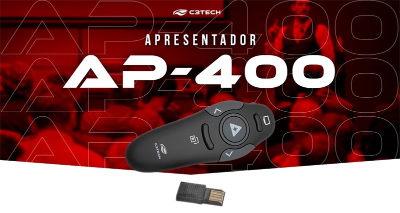 Apresentador Sem Fio Preto - AP-400 BLISTER - C3Tech