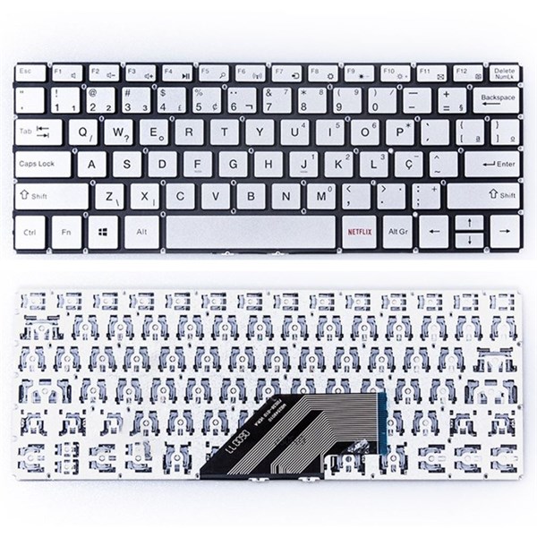 Teclado Para Notebook Multilaser M11W Prime PC301 PC302 PC303 - Sem Moldura - Prata - TC1111