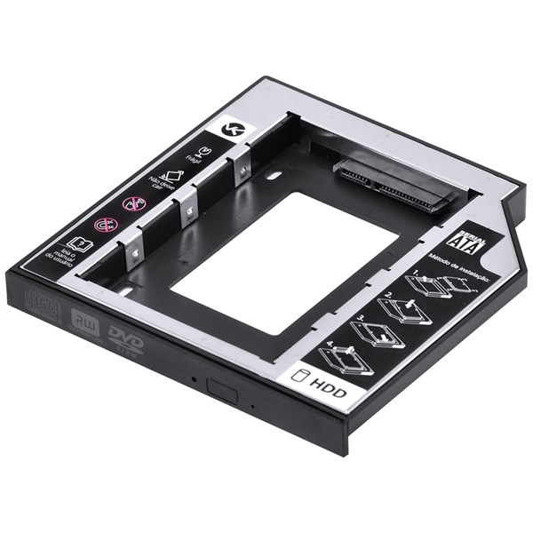 Adaptador Caddy Para Hd Ou Ssd Gaveta Dvd Notebook Sata 12.7mm AC-127