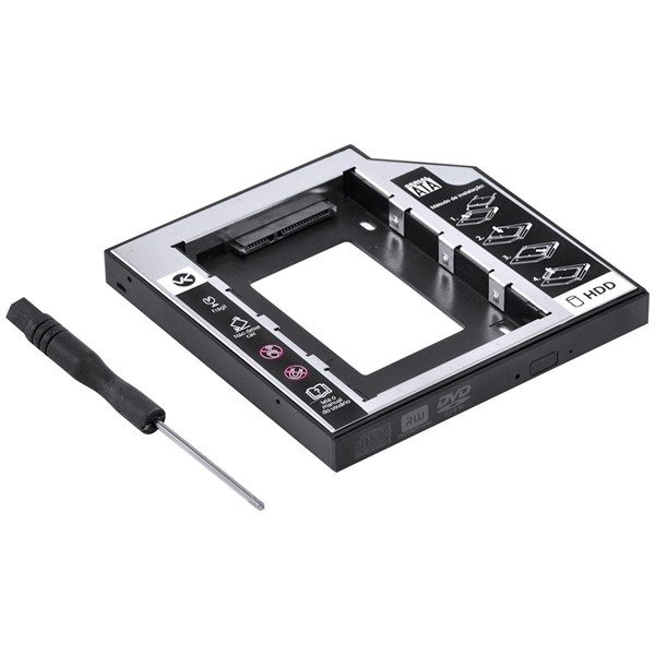 Adaptador Caddy Para Hd Ou Ssd Gaveta Dvd Notebook Sata 12.7mm AC-127