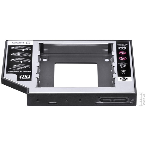 Adaptador Caddy Para Hd Ou Ssd Gaveta Dvd Notebook Sata 12.7mm AC-127