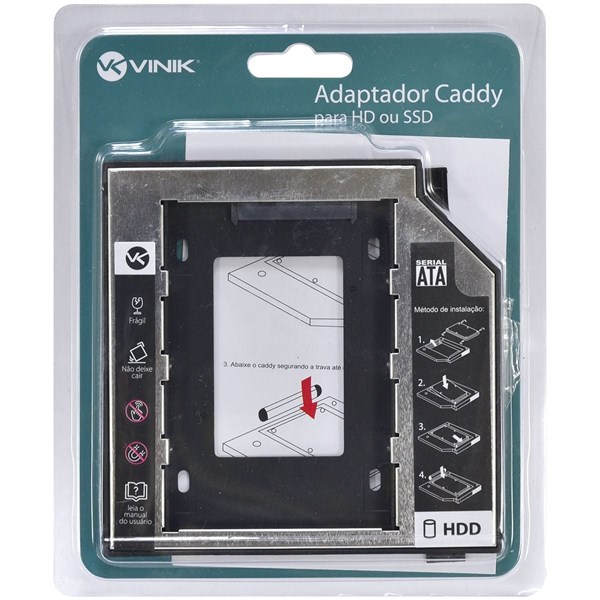 Adaptador Caddy Para Hd Ou Ssd Gaveta Dvd Notebook Sata 12.7mm AC-127