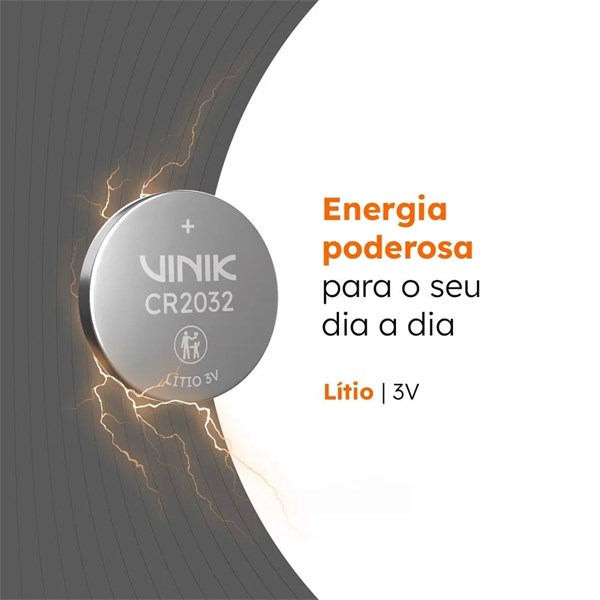 Bateria de Lítio CR2032 3V - VB32B5 - 1 Unidade - VINIK