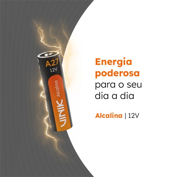 Bateria Alcalina A27 12V - VB27B5 - 1 Unidade - VINIK