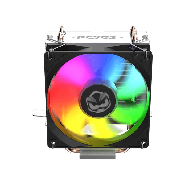 Cooler Para Processador Tundra 90 Black Vulcan LED Rainbow - TDP 115W - LGA 2066 2011 1366 1700 1851 1954 1200 1150 1151 1155 1156 AM4 AM5 - ACTBKA90 - PCYES