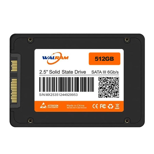 SSD 512GB Sata III 2.5" - Leitura 500 Mbps Gravação 450 Mbps - Walram
