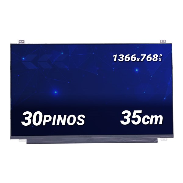 Tela 15.6" Led Slim 30 Pinos 1366x768 - Fixação Superior e Inferior - Fosca - NT156WHM-N12 N156BGA EA N156BGE-EA2 - TE148