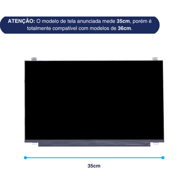 Tela 15.6" Led Slim 30 Pinos 1366x768 - Fixação Superior e Inferior - Fosca - NT156WHM-N12 N156BGA EA N156BGE-EA2 - TE148