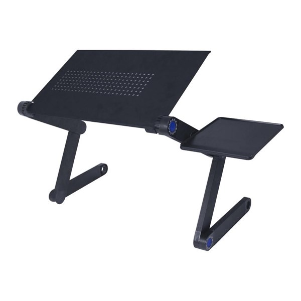 Suporte Articulado e Ajustável Para Notebook - Mesa Para Notebook - Black - Aluminium - Com Mousepad