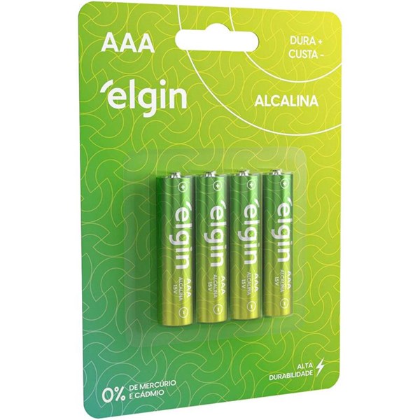 PILHA AAA ALCALINA PALITO BLISTER C/ 4UND - ELGIN