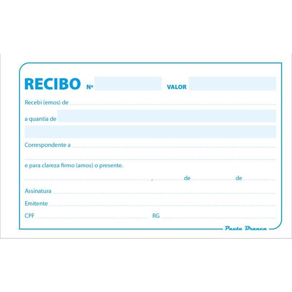 BLOCO RECIBO COMERCIAL S/ CANHOTO 50FLS PAUTA BRANCA