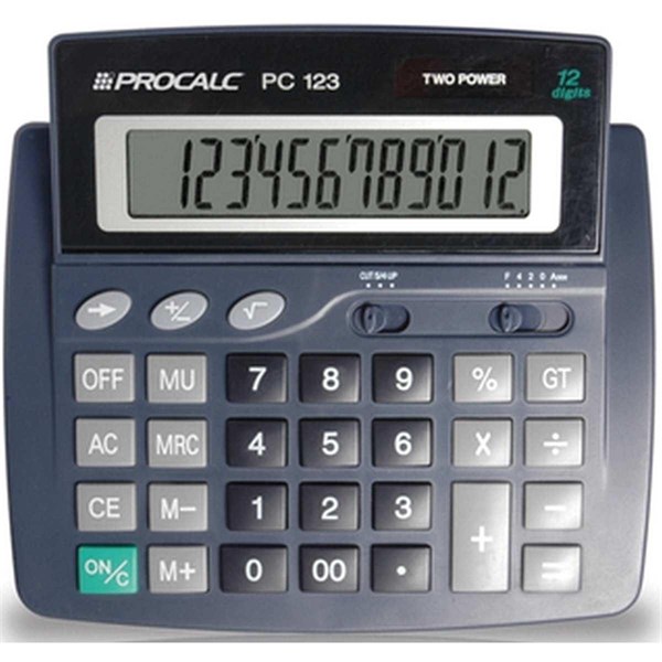 CALCULADORA MESA PC123 12 DIG.EXTRA GRANDE SOLAR-BATERIA 15,2X17X3cm - PROCALC