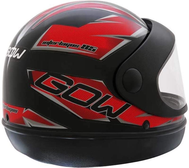 CAPACETE INTERLAGOS PRETO/VERMELHO 58 - GOW