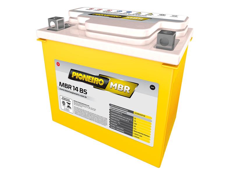 BATERIA MOTO 14 AMP MBR 14BS 12V (A BASE DE TROCA) 9 MESES GARANTIA F800 GS BMW - PIONEIRO