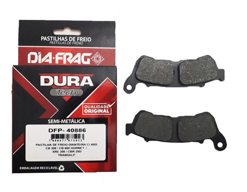 PASTILHA FREIO DIANT CB300/XRE300/CB600 HORNET/CBR 250 TWISTER 250 16/22 - DIAFRAG