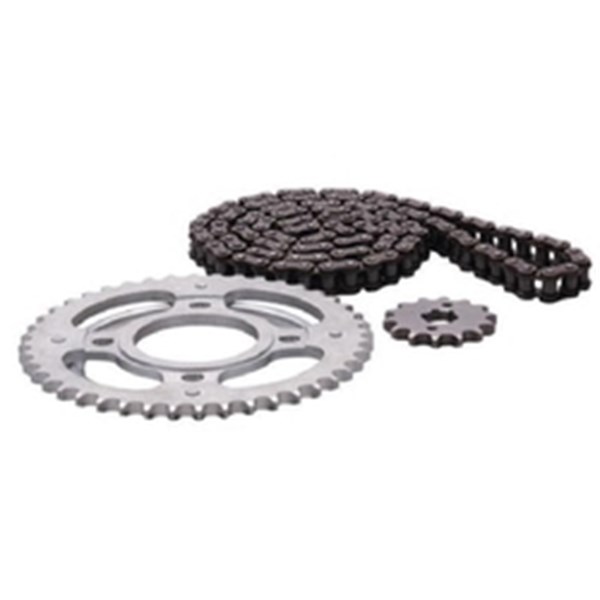 KIT RELAÇÃO S/RET. BIZ 100 98/05  AÇO 1045 - MAX POWER