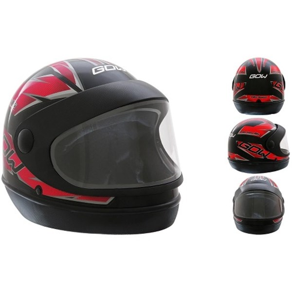 CAPACETE INTERLAGOS PRETO/VERMELHO 60 - GOW