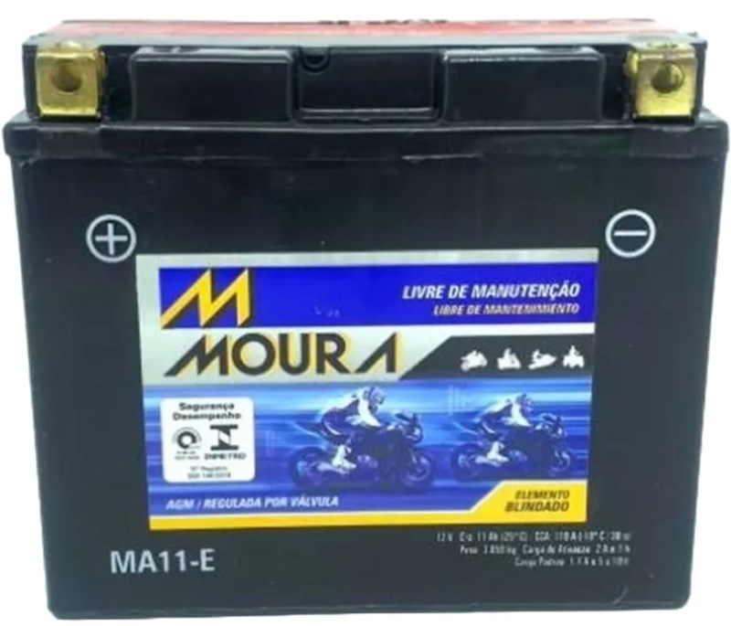BATERIA MOTO 11 AMP (MA11-E I ) BASE DE TROCA - MOURA