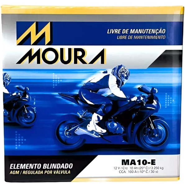 BATERIA MOTO 10AMP MA10-E (BASE DE TROCA) - MOURA