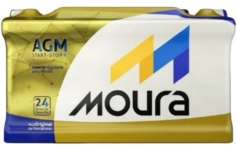 BATERIA 92AMP AGM START TOP AMAROK (A BASE DE TROCA) 24 MESES GARANTIA - MOURA