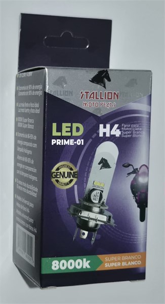 LAMPADA FAROL LED H4 8.000K TITAN/FAN 125/150/160 BIZ 125 2017 NXR/BROS/FACTOR/XRE - STALLION