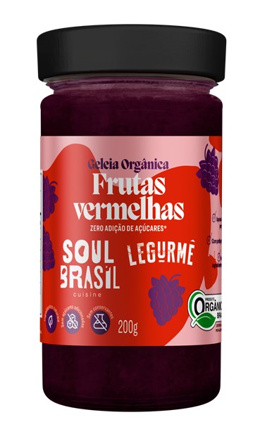 CX 12 Geleia Org de Frutas Vermelhas Soul Zero 200g