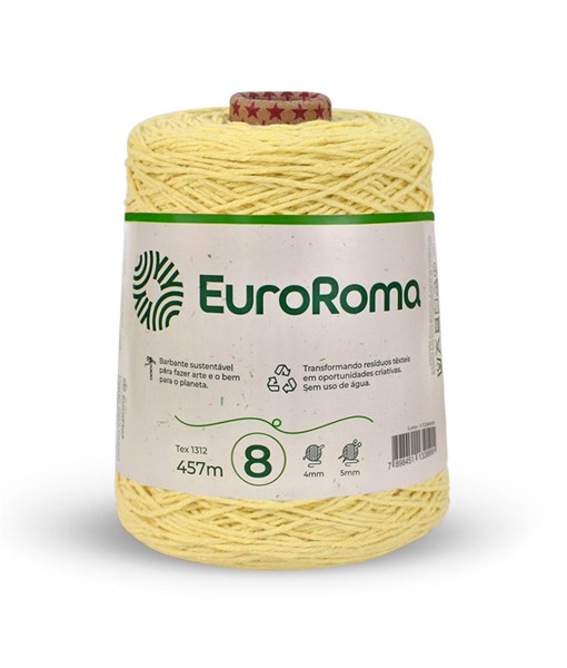 Barbante Euroroma 600g 4/8 - 400 Amarelo Bebe