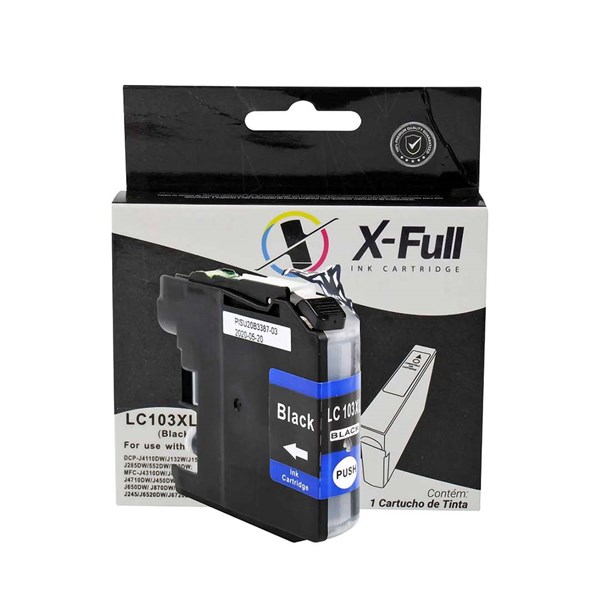 Cartucho Compatível com Brother LC103 LC105 LC107 20ml Preto X-Full