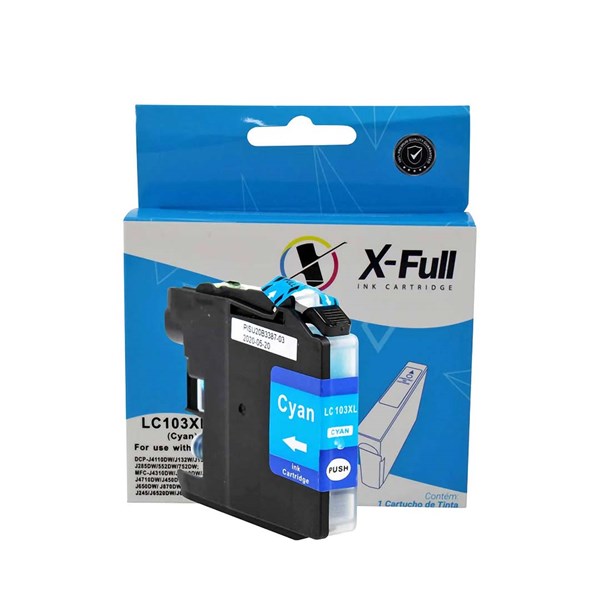 Cartucho Compatível com Brother LC103 LC105 LC107 10ml Ciano X-Full