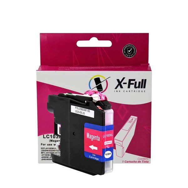 Cartucho Compatível com Brother LC103 LC105 LC107 Magenta X-Full 10ml