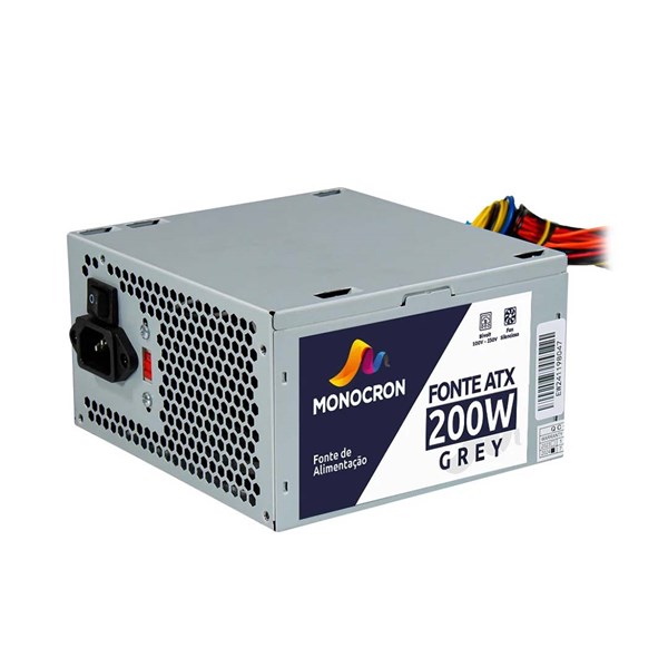 Fonte ATX 200W Monocron Cinza (Sem Cabo)