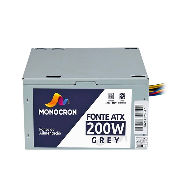 Fonte ATX 200W Monocron Cinza (Sem Cabo)