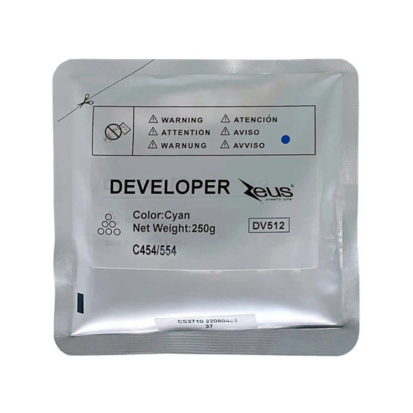 Revelador Compatível Konica Minolta DV-512 DV-321 Ciano Zeus 250G
