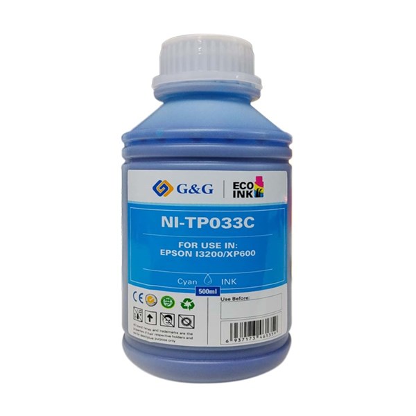 Tinta DTF Têxtil G&G NI-TPO33C Ciano 500ML