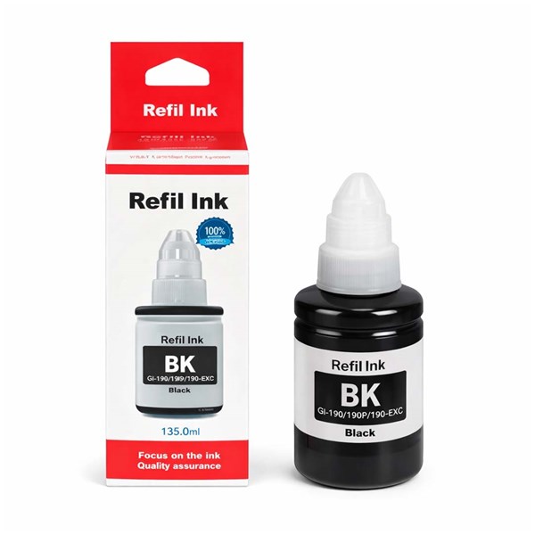 Refil Compatível com Canon 190 GI190 Preto Lotus 135ml