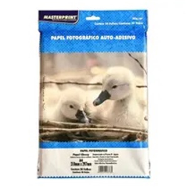 Papel fotográfico Masterprint glossy adesivo 80g A4 50 folhas