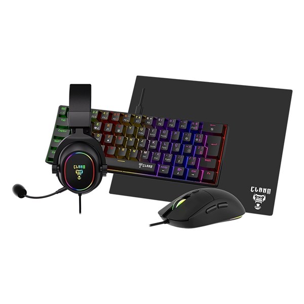Kit Gamer Darkline Headset + Mouse + Teclado + Mousepad Clanm
