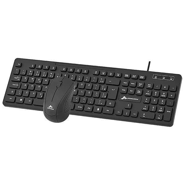 Kit Teclado MN8269 Slim com Fio + Mouse MN232 com Fio Monocron