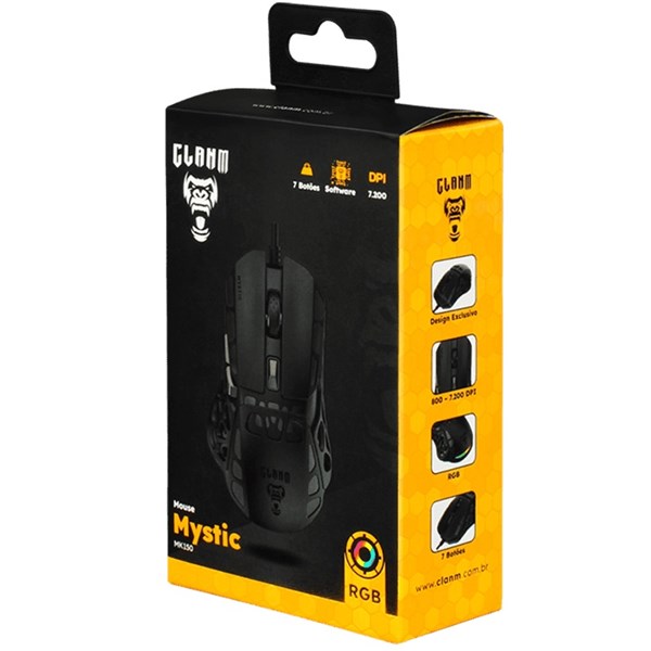 Mouse Gamer Mystic 7200 DPI Clanm