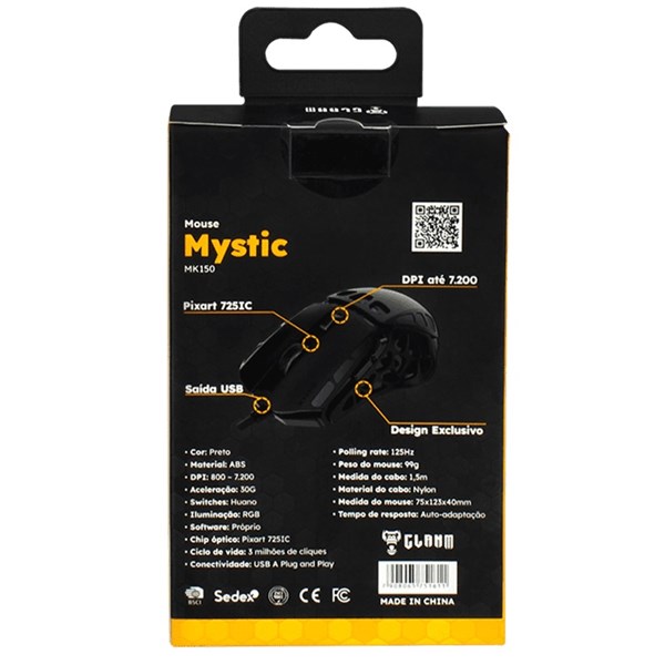 Mouse Gamer Mystic 7200 DPI Clanm