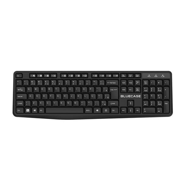 Kit Teclado e Mouse Sem Fio Bluecase ABNT2 BMTW01 Preto Pilha cópia cópia cópia