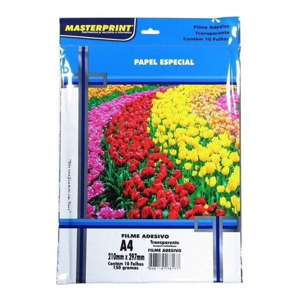 Vinil Laser A4 Adesivo Transparente 135G 10 Folhas - Masterprint