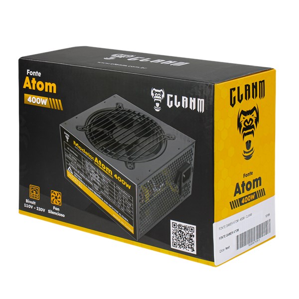 Fonte Gamer PFC Ativo ATOM 400W Clanm