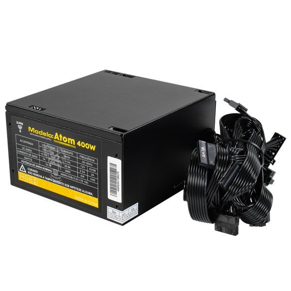Fonte Gamer PFC Ativo ATOM 400W Clanm