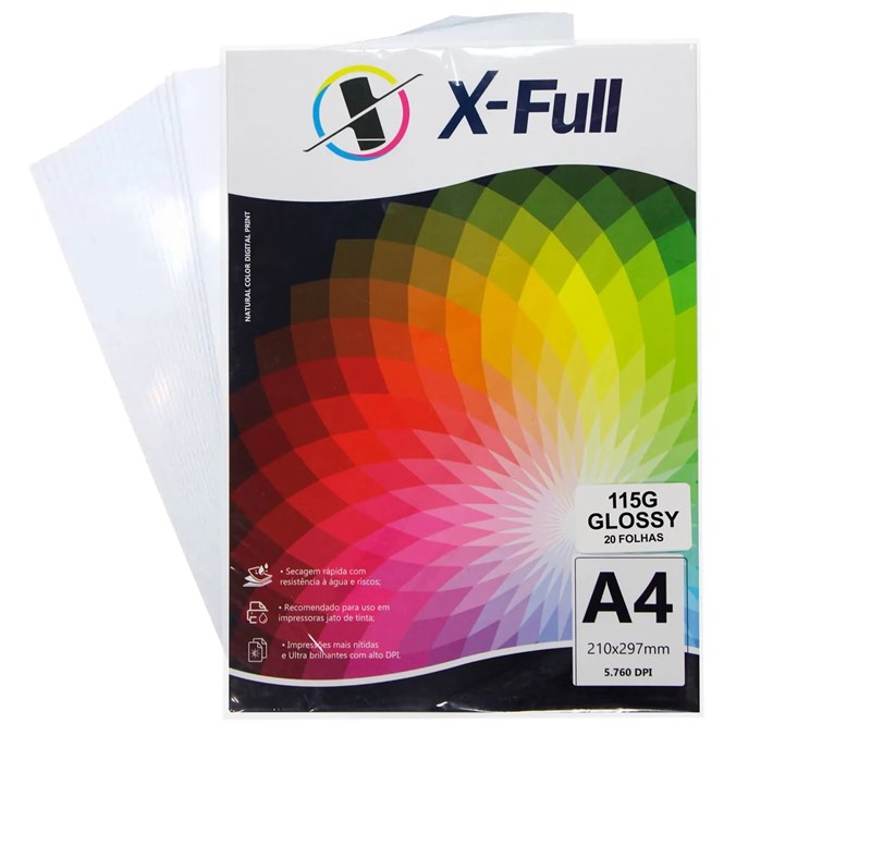 Vinil Laser A4 Adesivo Semi-Transparente 115G 10 Folhas - X-Full