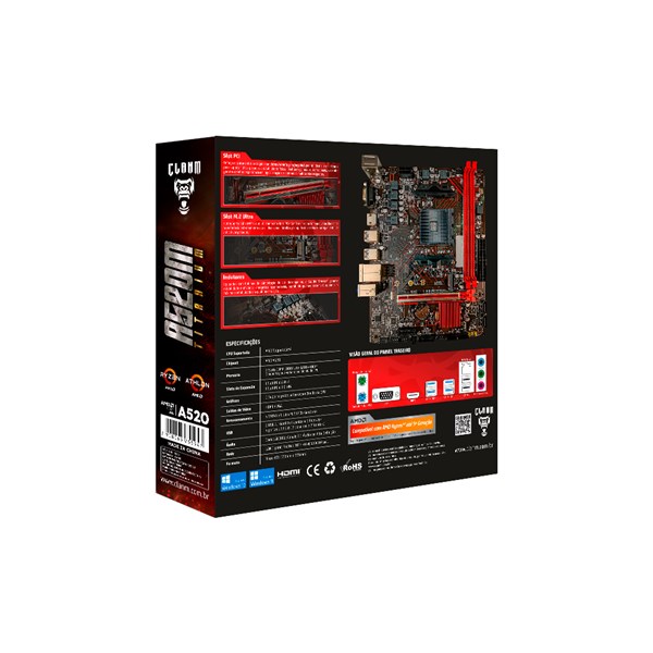 Placa Mãe A520M Titanium AM4 DDR4 M.2 NVMe Clanm