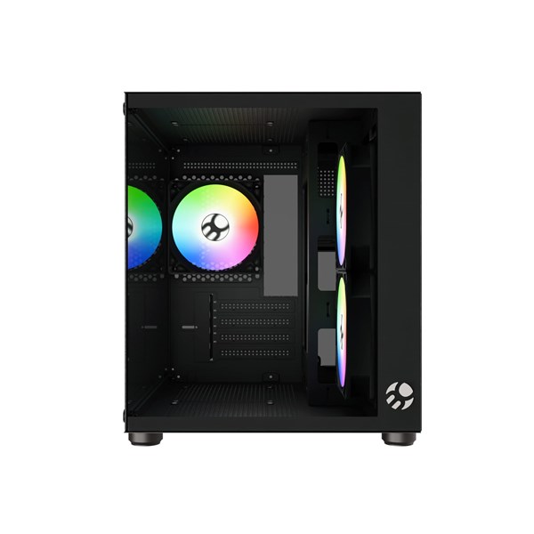 Gabinete Aquario BG-064 Pure Pro Preto Bluacase 3 Fans Rainbow Vidro USB 3.0 M-ATX ITX