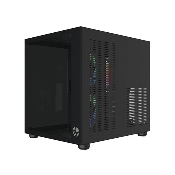 Gabinete Aquario BG-064 Pure Pro Preto Bluacase 3 Fans Rainbow Vidro USB 3.0 M-ATX ITX