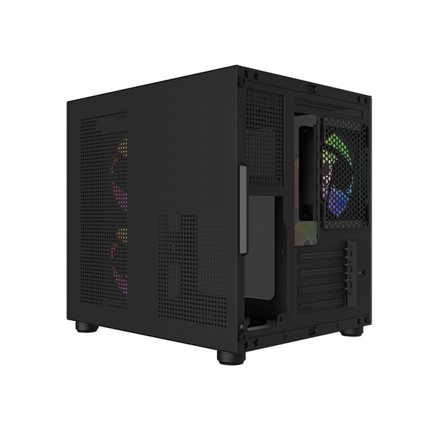 Gabinete Aquario BG-064 Pure Pro Preto Bluacase 3 Fans Rainbow Vidro USB 3.0 M-ATX ITX